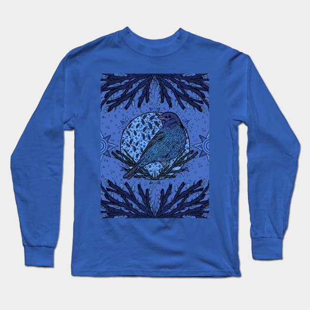 Indigo Bunting Long Sleeve T-Shirt by Brown Bear Healing